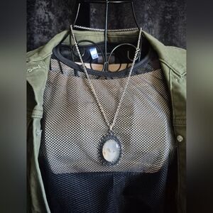 Vintage Silver Tone Pendant Necklace